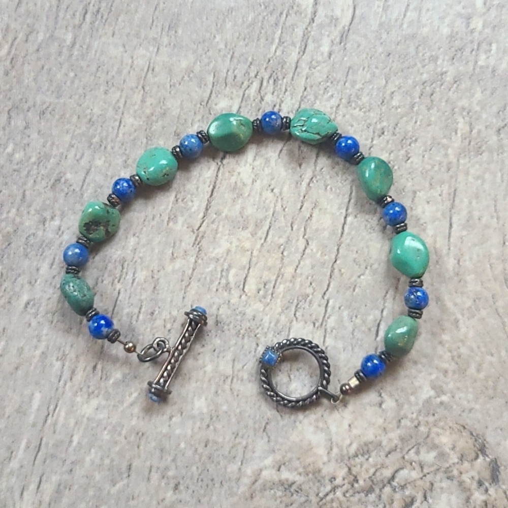Blue and Green Stone Bracelet